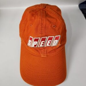 Speed Hat‎ Cap Strap Back Orange Embroidered Racing Logo Mens Cotton Adjustable